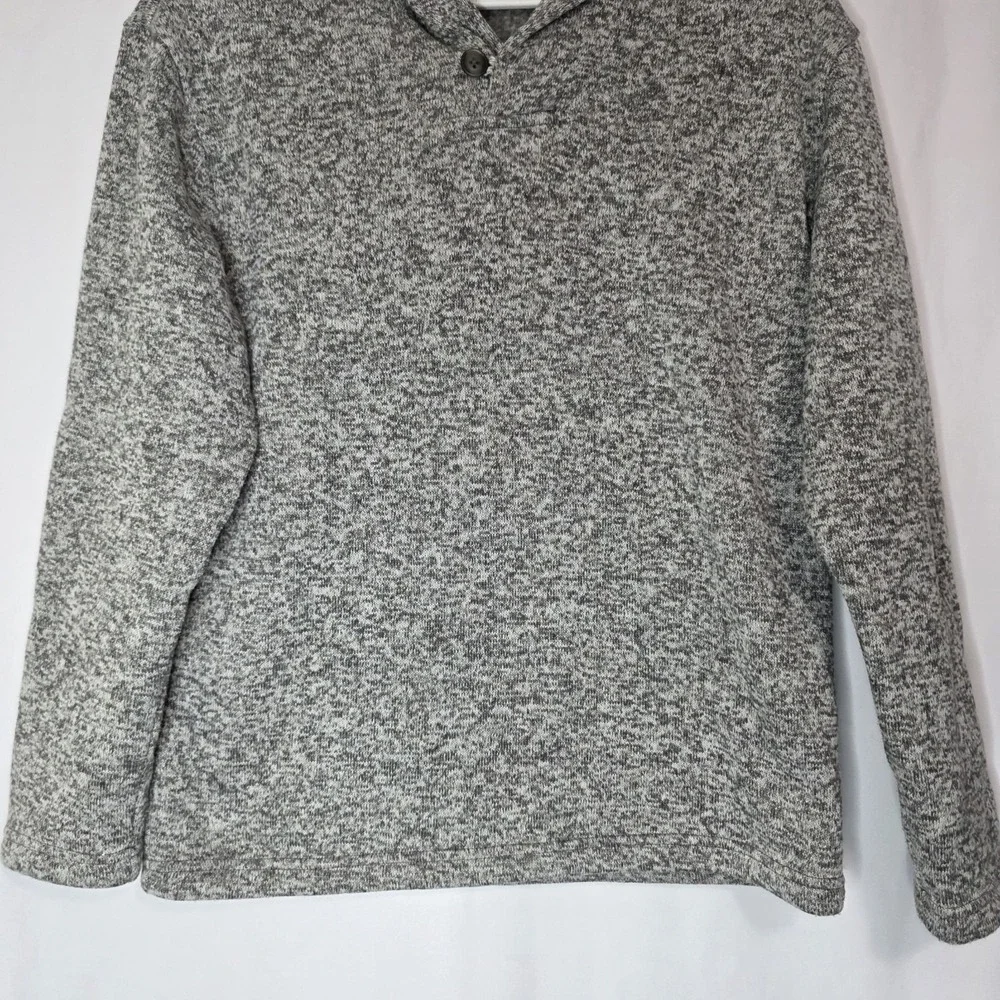 Old‎ Navy Youth XXL 18 Gray Marled Knit Pullover Sweater Button Neck